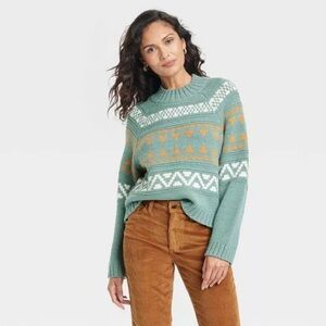 Universal Thread Green Patterned Sweater
